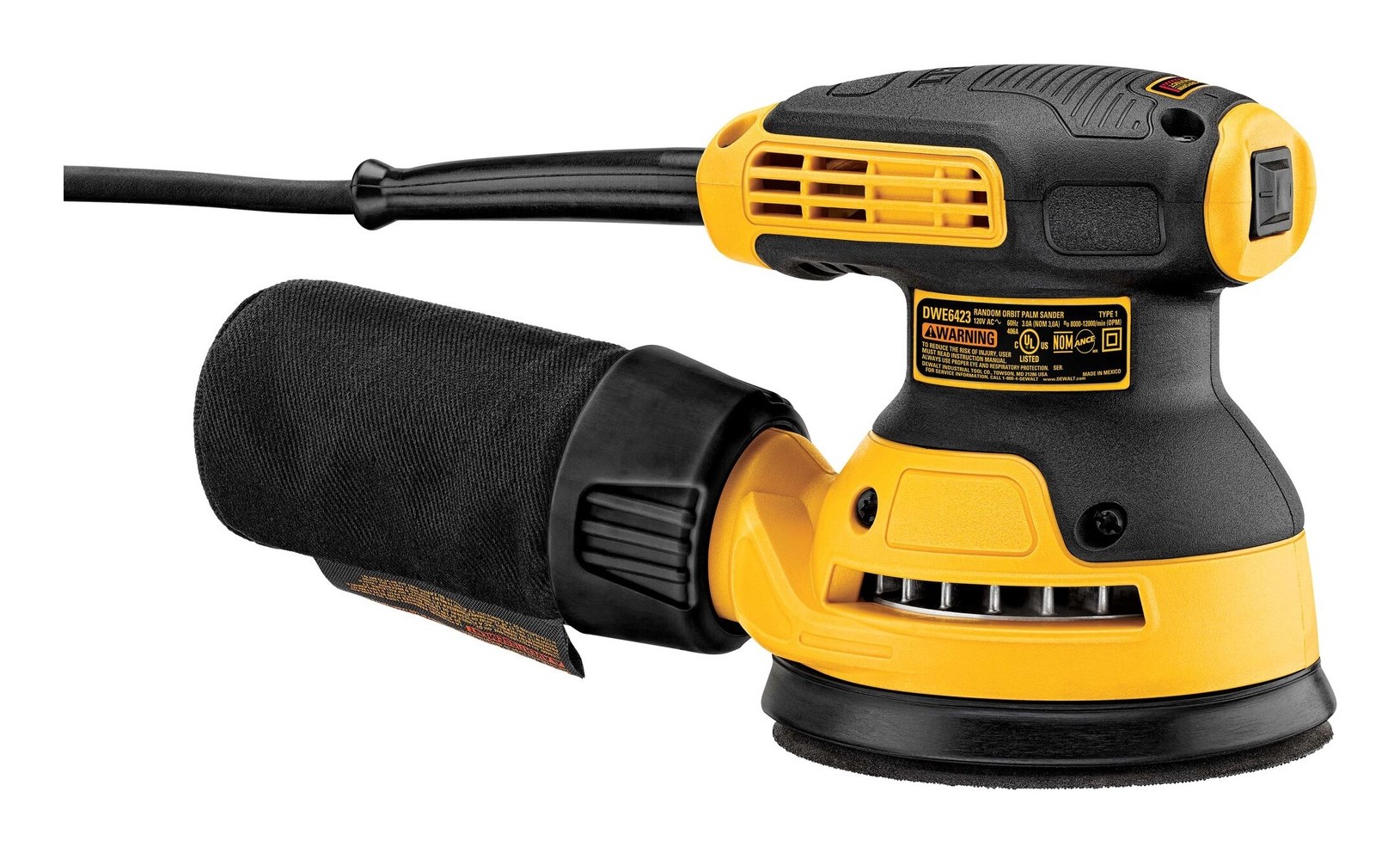 Lëmues orbital Dewalt DWE6423, 280W, 125mm, i verdhë
