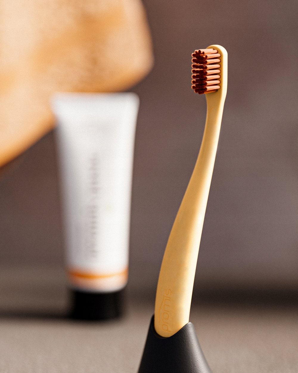 Mbajtëse furçe dhëmbësh Promis Support, bioplastikë, një furçë, blu