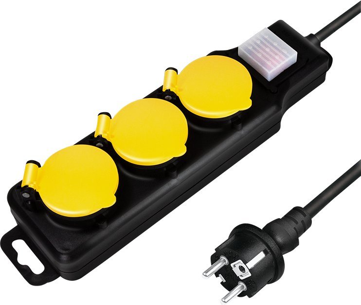 Shirit elektrik LogiLink LPS253, 3 presa, kabllo 1.5 m, i zi