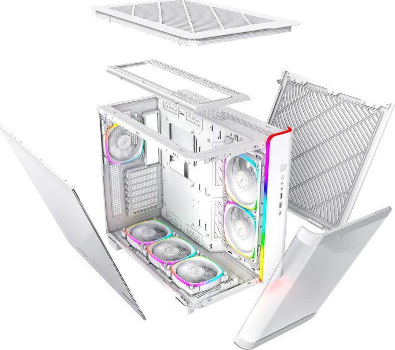 Kasë Montech King 95 Pro ARGB, e bardhë, Midi Tower