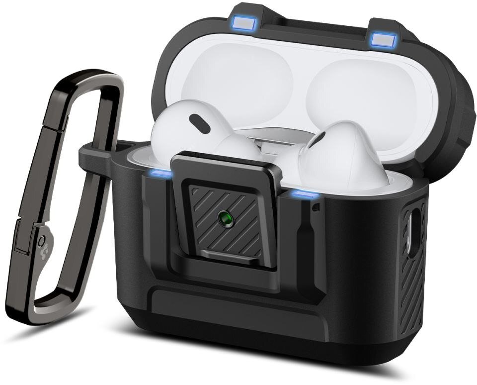 Mbulesë mbrojtëse Spigen Lock Fit, për AirPods Pro 3, përfundim mat, e zezë