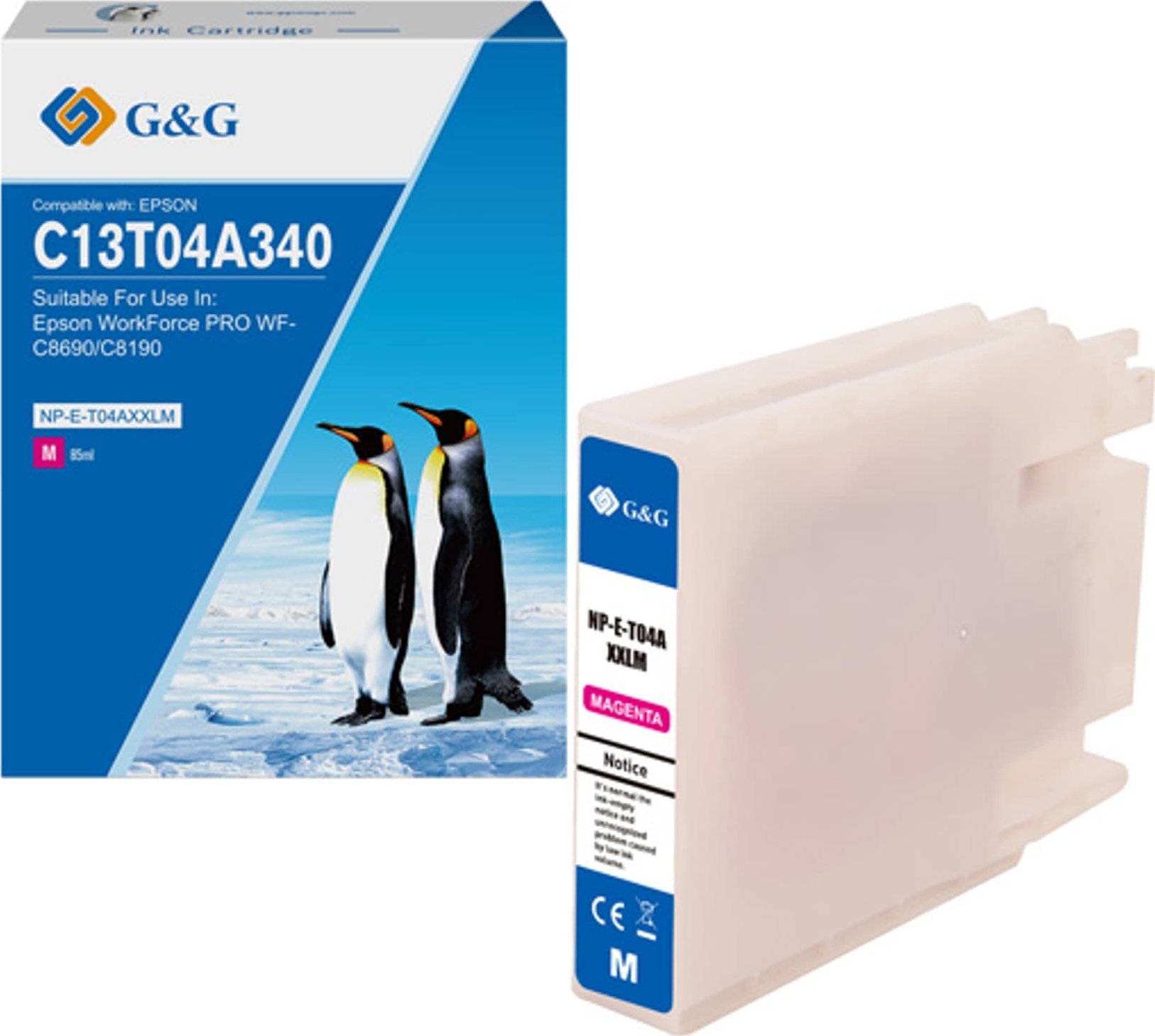 Patronë boje G&amp;G Compatible Epson C13T04A340, magenta, për printer inkjet