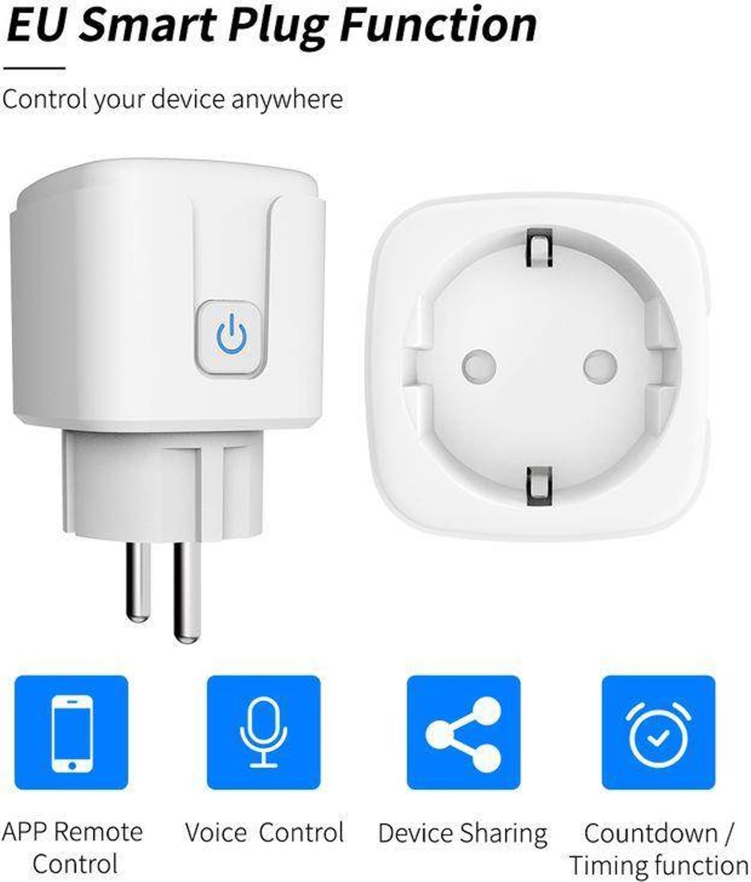 Prizë smart T-PHOX Wi-Fi 20A, matës energjie, e bardhë