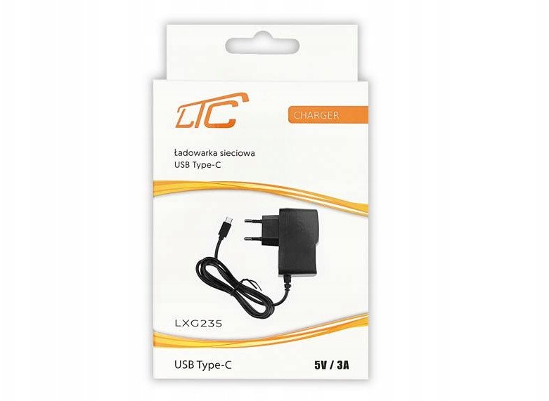 Karikues rryme LTC Fast Mains, USB C 5V 3A, kabllo 1m, i bardhë