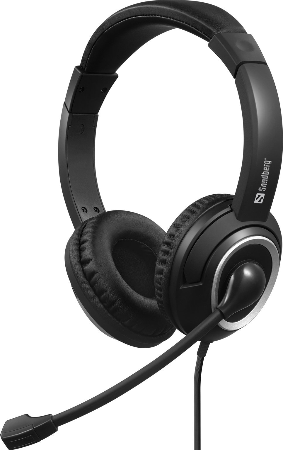 Kufje me mikrofon Sandberg USB C Chat Headset, lidhje USB C, kontroll volumi në kabllo, të zeza