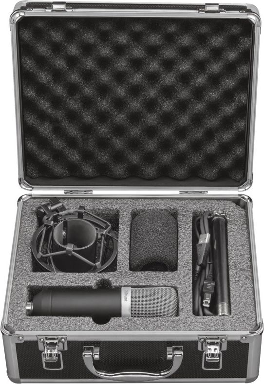Mikrofon studio Trust Emita GXT 252, USB, me tripod metalik, i zi