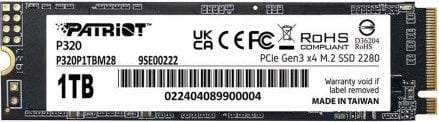 Disk SSD Patriot P320, 1TB, M.2 2280 PCI-E x4 Gen3 NVMe