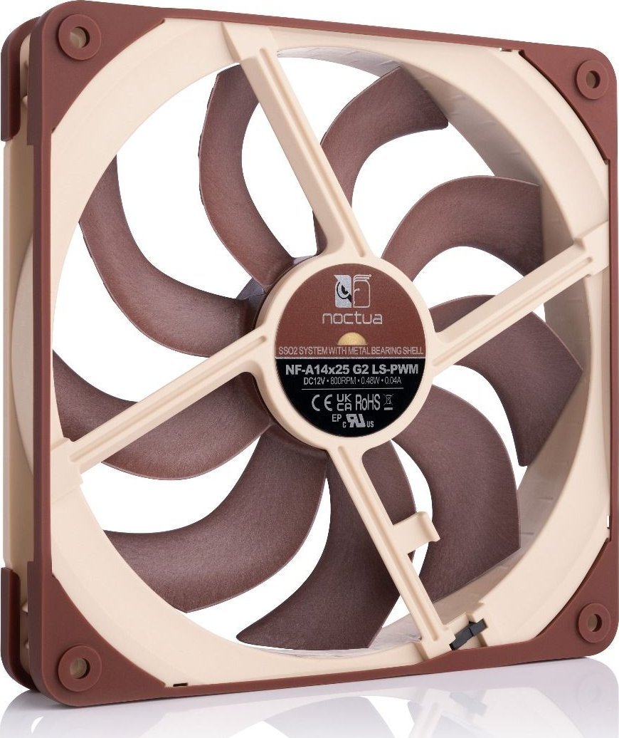 Ventilator PC Noctua NF-A14x25 G2 LS PWM, 140mm, i qetë, kafe