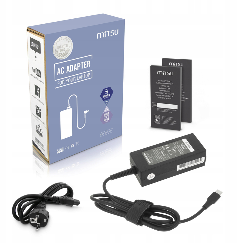 Karikues laptopi Mitsu ZMUJSBC45WB, 45W, USB C, i zi