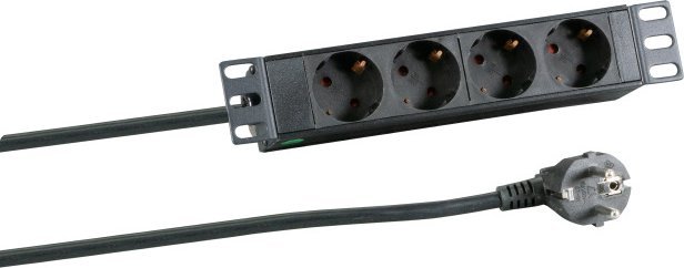 Раздвојувач за струја EFB Elektronik EK631DE.10, 4 излези, 2 m, црн