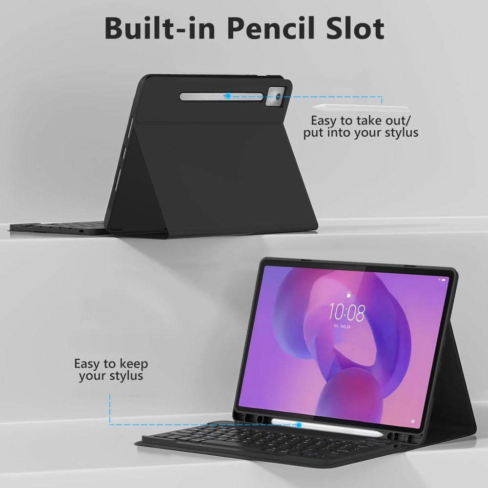 Këllëf me tastierë Tech-Protect SC Pen, Lenovo Idea Tab Pro 12.7 TB-373, Bluetooth, i zi