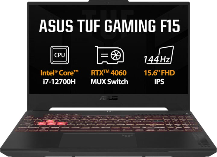 Laptop ASUS TUF Gaming F15, Intel Core i7-12700H, 16GB RAM, 512GB SSD, NVIDIA GeForce RTX 4060 8GB GDDR6, i hirtë
