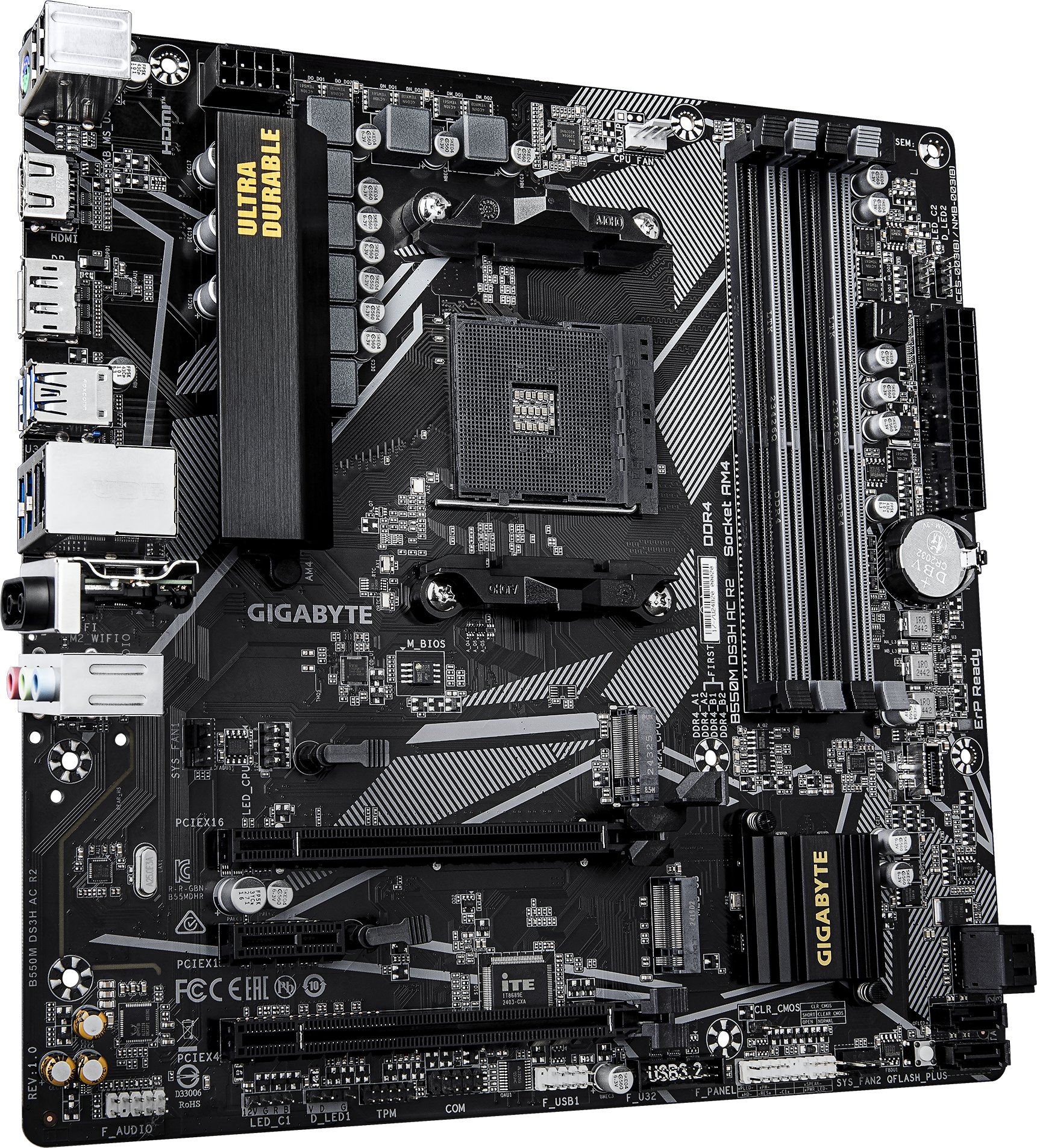 Pllakë amë Gigabyte B550M DS3H AC R2, socket AM4, DDR4, Wi Fi 5
