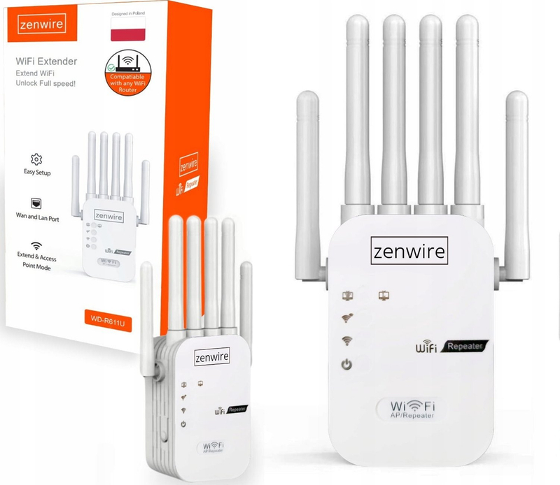 Përforcues Wi Fi Zenwire, 300 Mb/s, 2.4 GHz, i bardhë