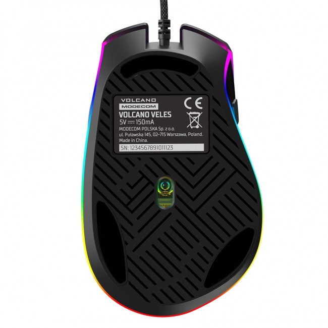 Maus gaming Modecom Volcano Veles, optik, me kabllo USB, i zi