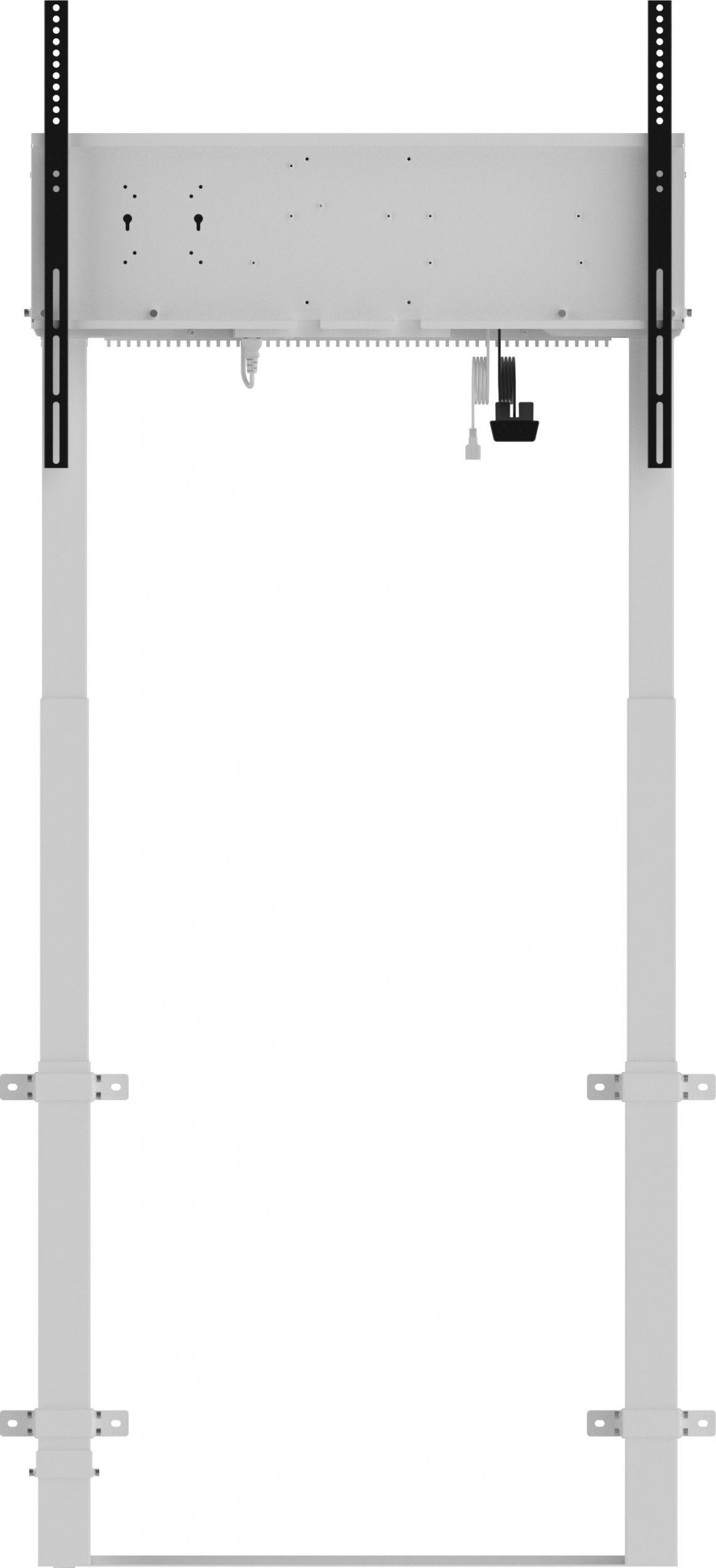 Подна стоечка статив за монитор iiyama MD-WLIFT2031-W1, 55"-98", прилагодување на висина, бела