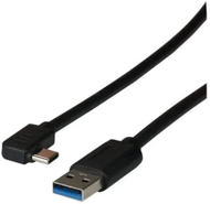 Kabllo USB 3.2 Gen1 Delock, Type A në Type C 90°, 3m, 5 Gbit/s, e zezë