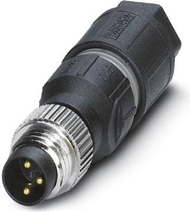 Konektor sensor aktuator Phoenix Contact SACC M8MS 3QO 0,25M, 3 pinë, IP65 IP67, i zi