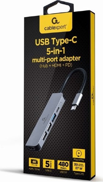 Docking station/Replikator Gembird 5in1 USB-C 