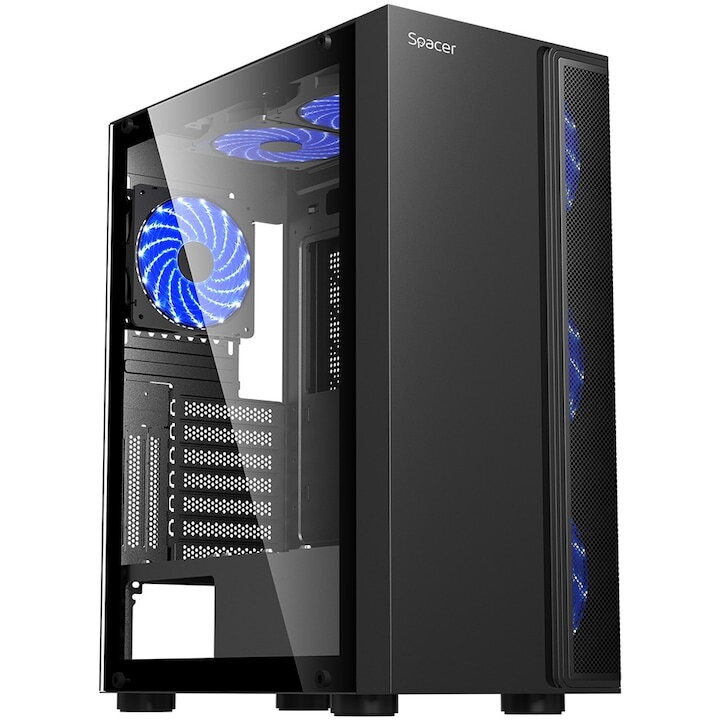 Kuti kompjuteri Spacer ICE HERO, ATX Mid Tower, 6 ventilatorë, e zezë