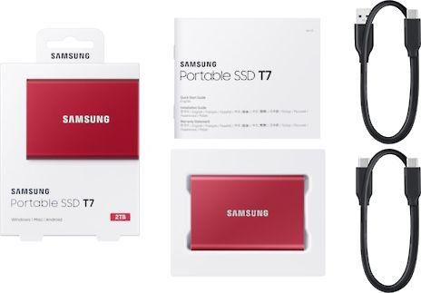 Disk SSD Samsung T7 (MU-PC500R/WW), 2.5'', USB 3.2, 500 GB, i kuq