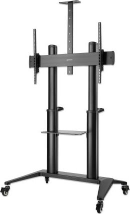 Stendë lëvizëse Manhattan Trolley Mount, për TV dhe monitorë 70"–120", alumini, e zezë