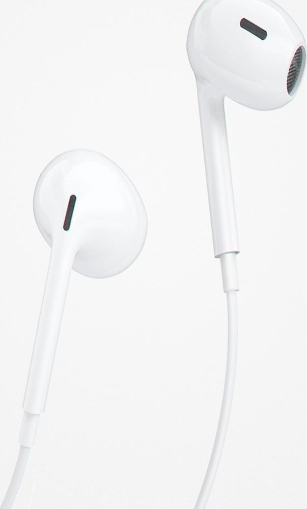 Kufje in ear Dudao X14PROL W1, Lightning, me kabëll, të bardha