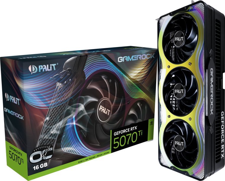 Kartelë grafike Palit GeForce RTX 5070 Ti GameRock OC, 16GB GDDR7 DLSS4