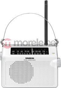 Radio portative Sangean PR-D6, AM FM MW, analoge, e bardhë