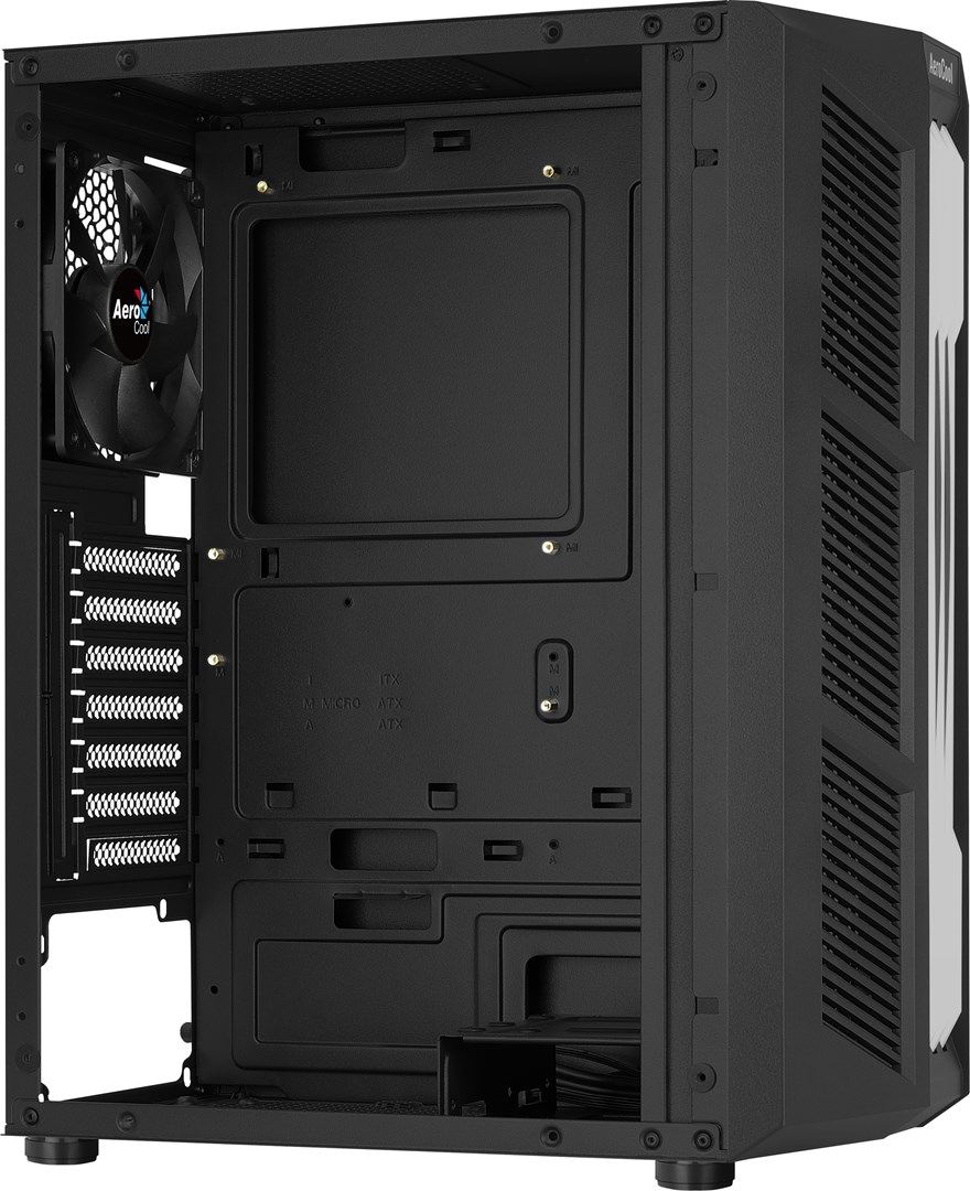 Kasa kompjuteri Aerocool Prime RGB ACCM-PV29013.11, xham i temperuar, me ndriçim RGB, e zezë