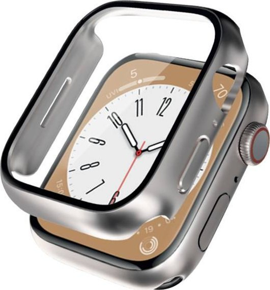Mbështjellëse Crong Hybrid me xham për Apple Watch 40mm, Starlight