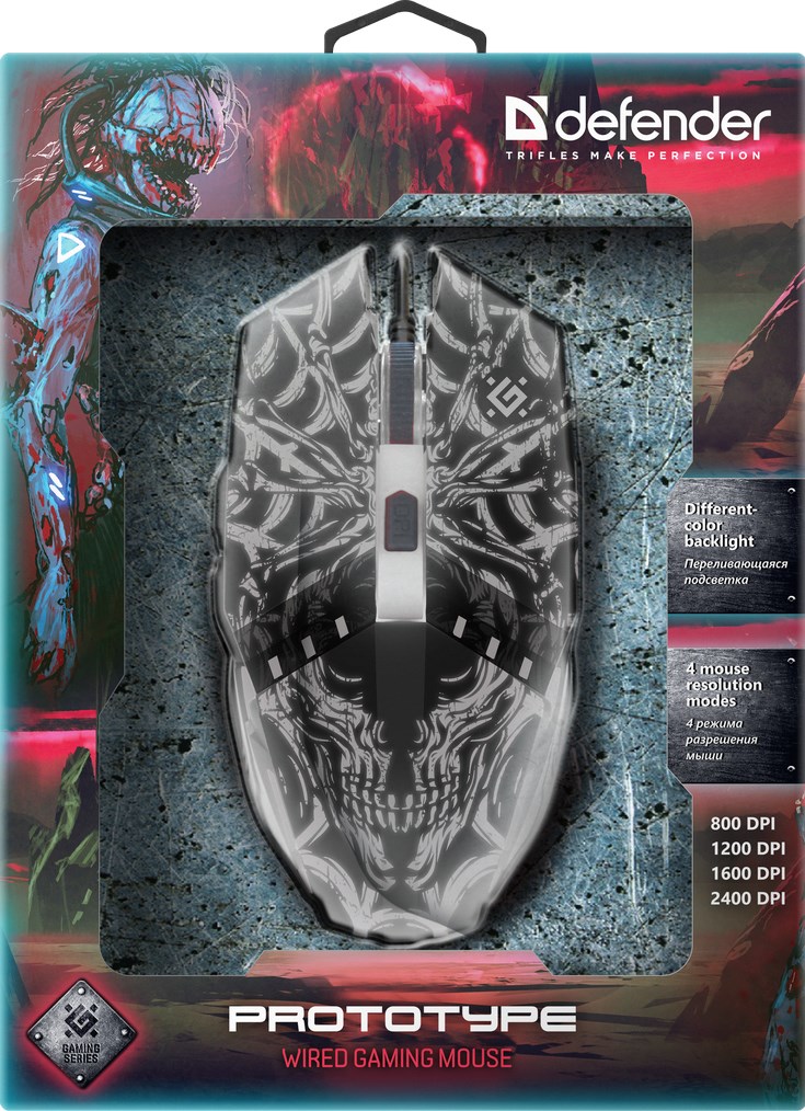 Maus Defender GM-670L, optik, 2400 DPI, i zi
