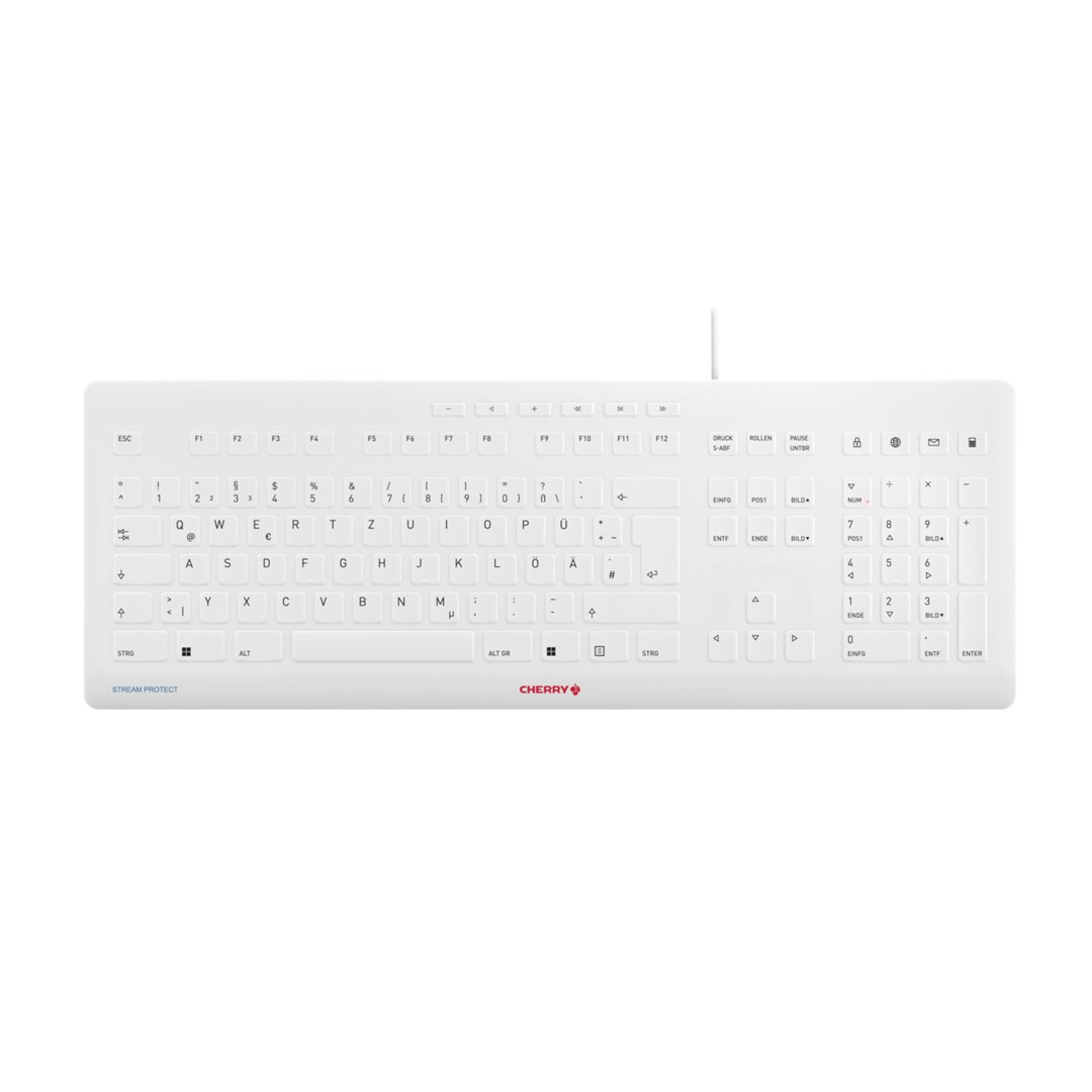 Tastierë CHERRY STREAM PROTECT, wireless, e bardhë