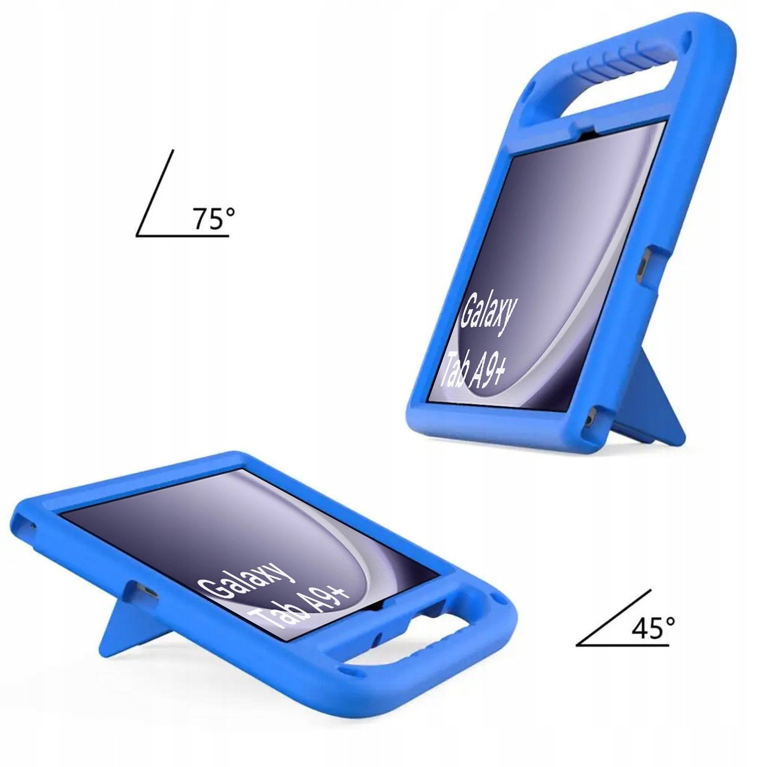Kllëf tablet FunColor për Samsung Galaxy Tab A9 Plus 11", mbrojtës, me dorezë, blu
