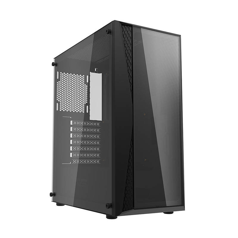 Kutia kompjuterike Darkflash DK352 Plus, Middle Tower, 4 ventilatorë RGB, e zezë