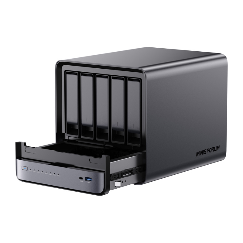 NAS Minisforum N5 Pro AI, 5 slote disqesh, 10GbE, i zi