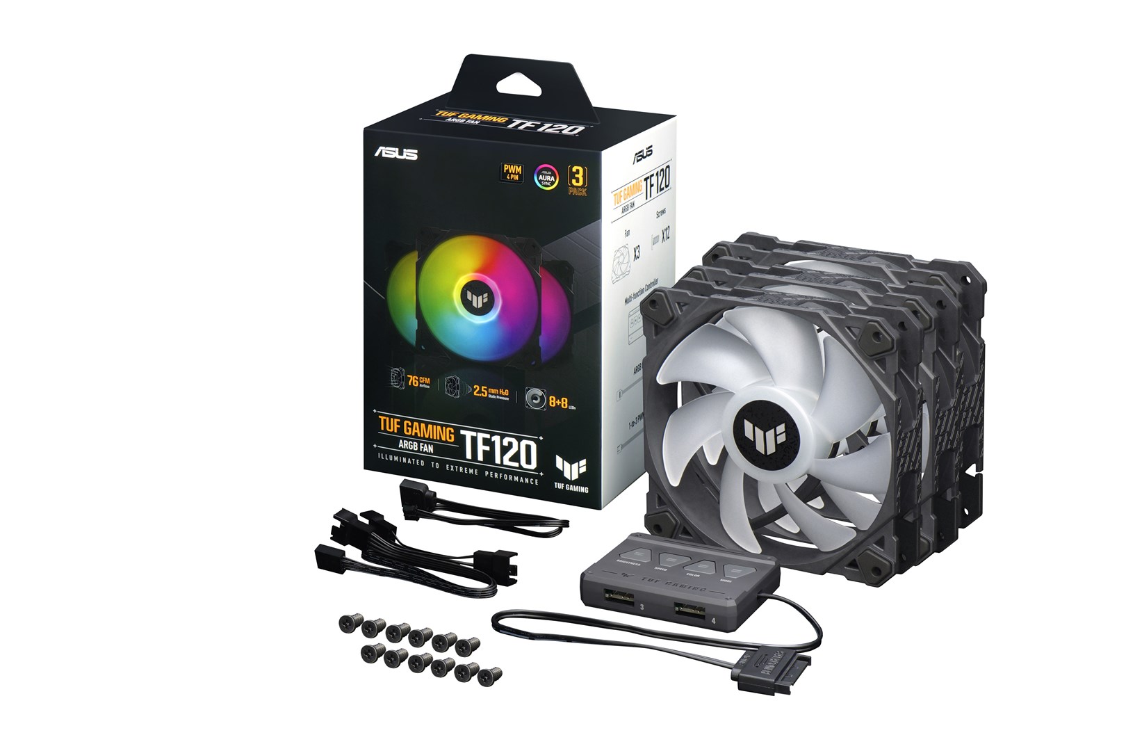 Ftohës ASUS TUF Gaming TF120 ARGB, 12 cm, i zi