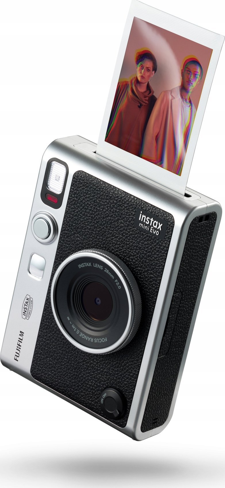 Aparat fotografik instant Fujifilm Instax Mini Evo, USB C, me Bluetooth, kafe