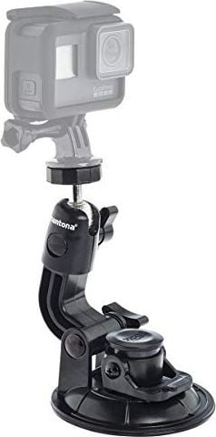 Mbajtëse vakumi për kamerë Mantona Suction Cup Mount XL, diametër 9 cm, fije 1/4", me GoPro Mount, e zezë