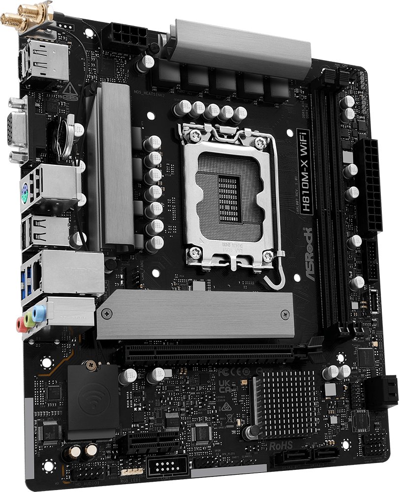 Pllakë amë Asrock H810M-X WiFi, Intel H810, LGA 1851, Micro ATX