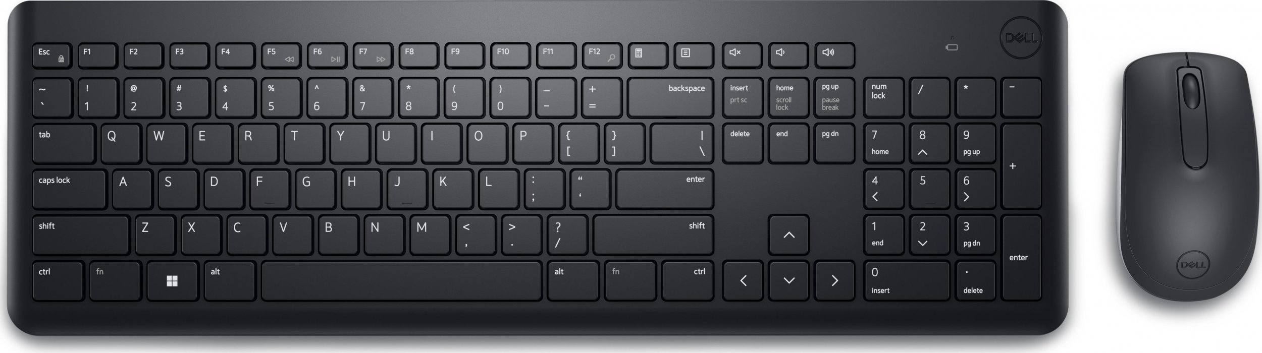 Set tastierë dhe maus DELL KM3322W, wireless, layout ukrainas QWERTY, i zi