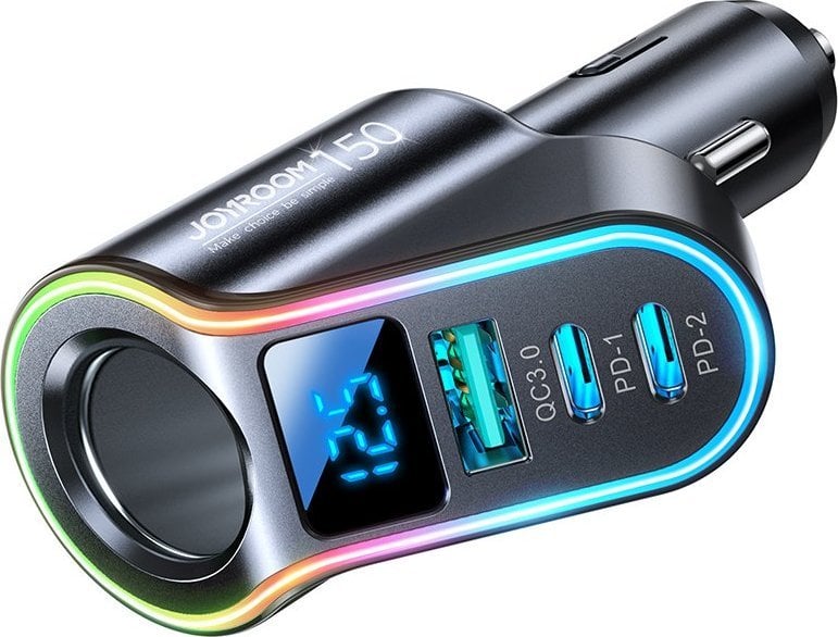 Karikues veture Joyroom JR-CL21, 1x USB A 2x USB C, Bluetooth FM, i zi