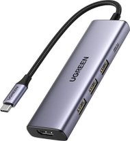 Dock USB Ugreen 15596, 5 në 1, USB 3.2, HDMI 4K, Power Delivery 100W, alumini