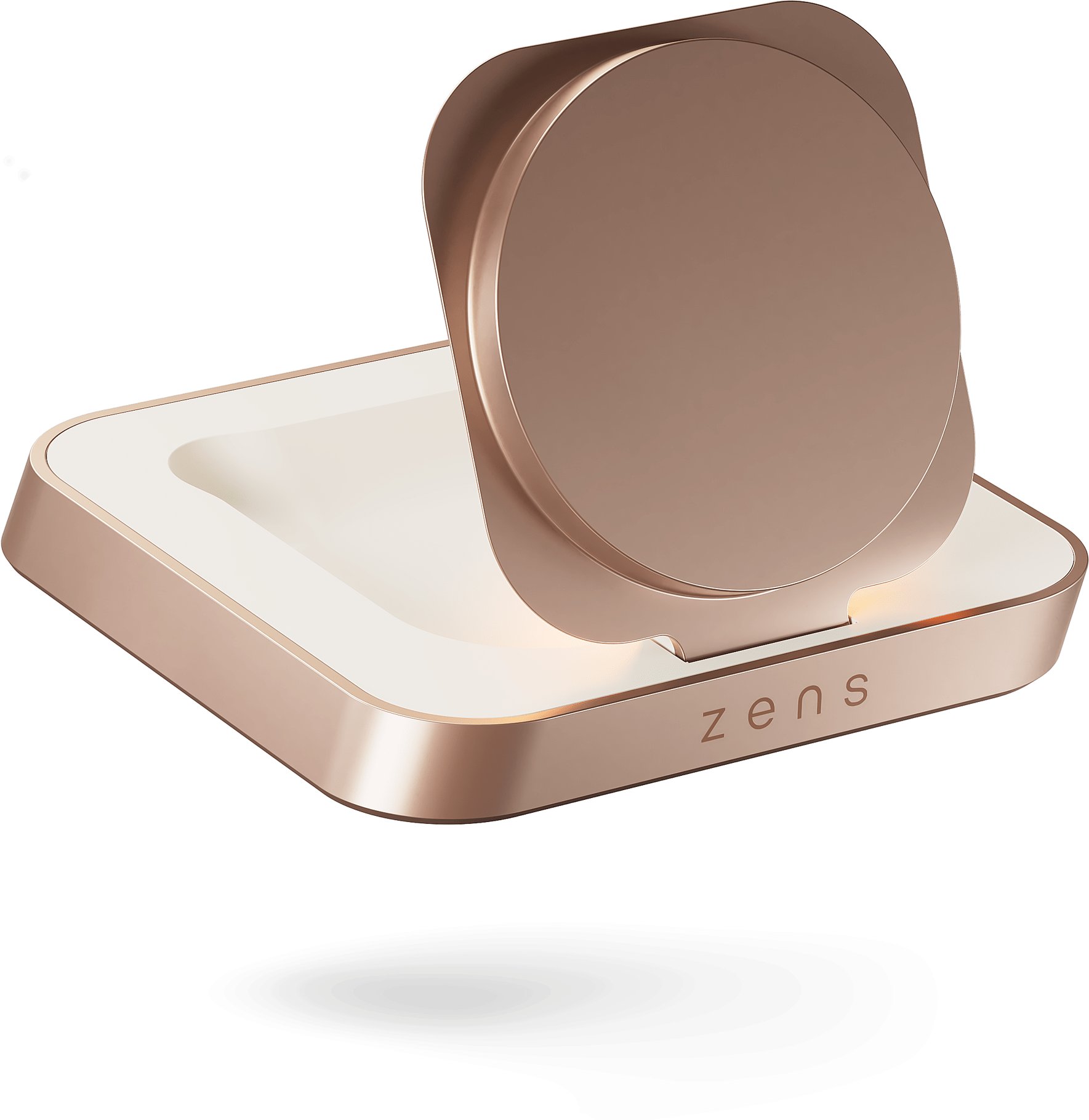 Karikues Zens Magnetic Nightstand, pa tela 15W, për iPhone dhe AirPods, i bardhë bakri