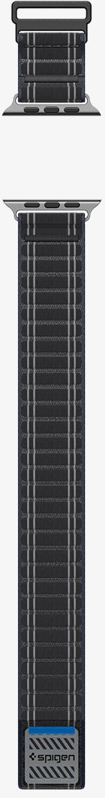Rrip ore Spigen Fabric Band, për Apple Watch 44mm 45mm 46mm 49mm, najlon tekstil, mbyllje velkro, i zi