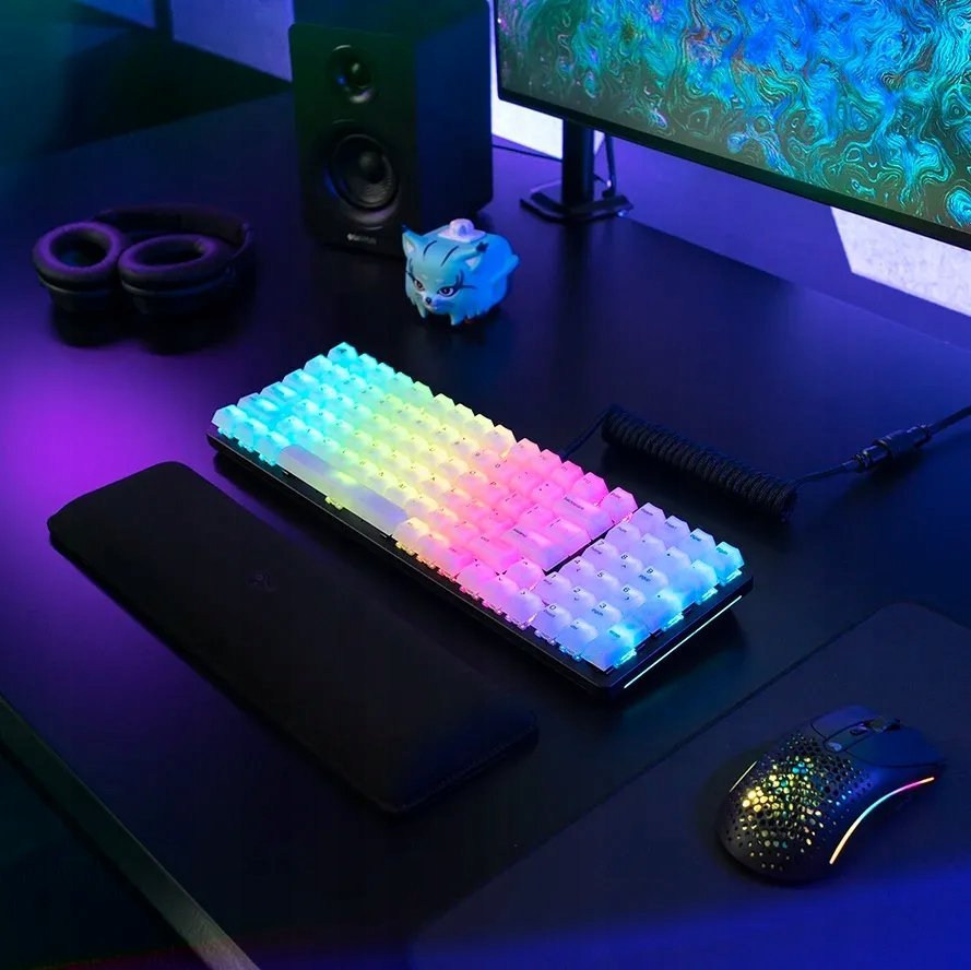Set keycaps Glorious Polychroma Universal RGB, për tastiera mekanike 100% 80% 75% 60% TKL, polikarbonat i tejdukshëm