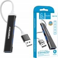 USB hub Denmen Vega DU17, 4 porta, alumini, i zi