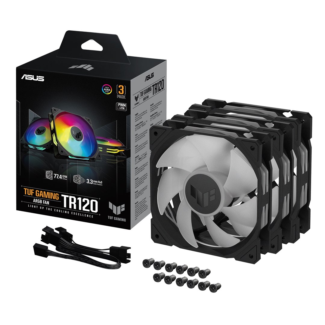 Вентилатори Asus TUF Gaming TR120 ARGB, 28 mm, црни