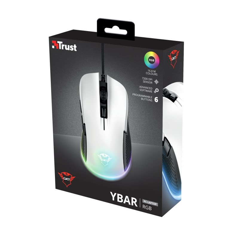 Maus Trust GXT 922W YBAR, Gaming, USB Type-A, i zi