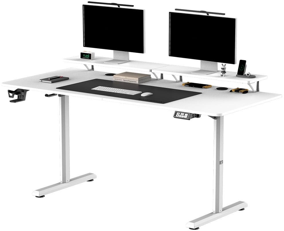 Tavolinë gaming Ultradesk Highlander XXL,112 x 70cm, e bardhë